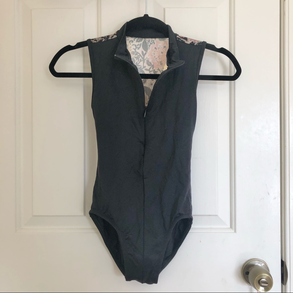 Suffolk Mesh Back Mock Neck Leotard